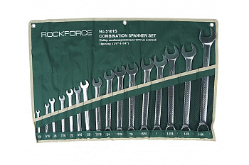 Набор комбинированных дюймовых ключей ROCKFORCE 16пр. на полотне RF-5161S