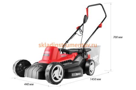 Роторная электрическая газонокосилка Зубр ЗГКЭ-38-1600