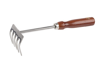 Грабельки из нержавеющей стали, деревянная ручка GRINDA 8-421149