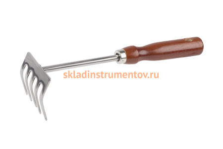 Грабельки из нержавеющей стали, деревянная ручка GRINDA 8-421149