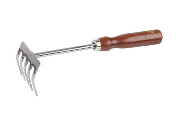 Грабельки из нержавеющей стали, деревянная ручка GRINDA 8-421149