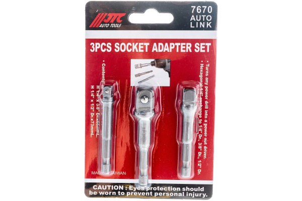 Набор адаптеров 1/2"х73, 3/8"x65, 1/4"х65 JTC 7670