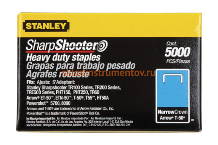 Скоба (5000 шт; 12 мм; тип G) для степлеров Stanley 1-TRA708-5T