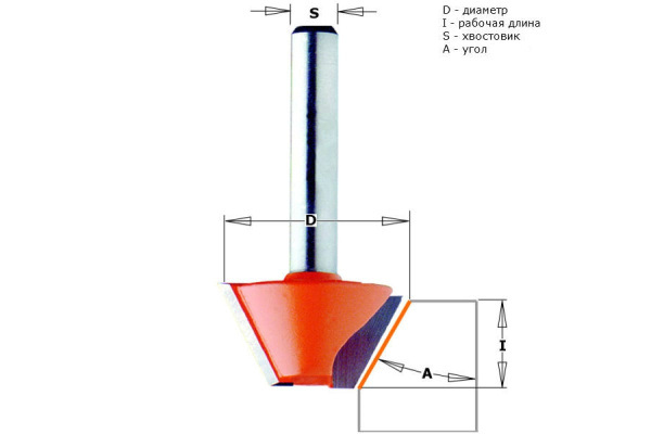 Фреза фасочная (24x14x46 мм; хвостовик 8 мм) CMT 903.240.11