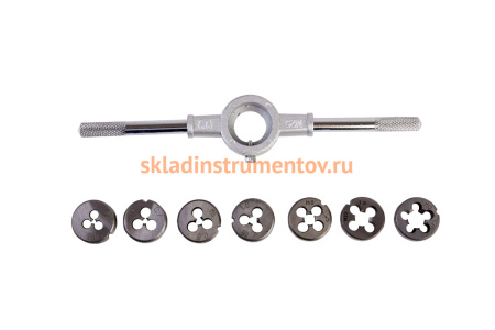 Набор плашек WIEDERKRAFT М3 - 12, 8 предметов, метрическая резьба WDK-DS0312