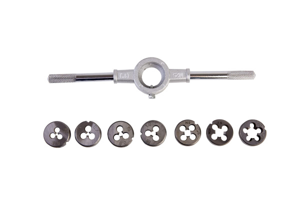 Набор плашек WIEDERKRAFT М3 - 12, 8 предметов, метрическая резьба WDK-DS0312