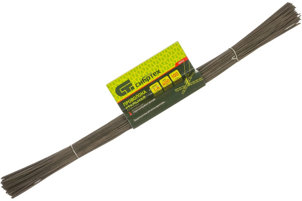 Проволока стальная в прутках СИБРТЕХ 400мм/100шт вязальная, термообработанная 1,4 мм 84916