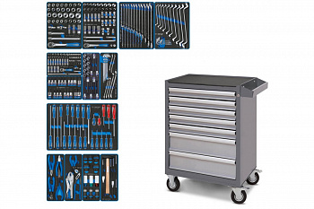 Набор инструментов KING TONY "CLAIM" в серой тележке, 286 предметов 934-286AMG