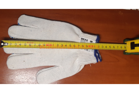 Трикотажные перчатки DEXX, 7 класс, х/б, обливная ладонь 114001