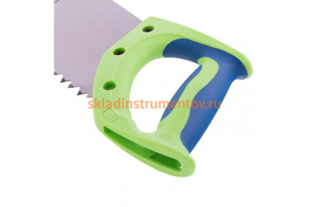 Ножовка по дереву, 500 мм, шаг зуба 10 мм, зуб 2D, калёный зуб, 2-х компонентная рукоятка СИБРТЕХ "Зубец" 23822