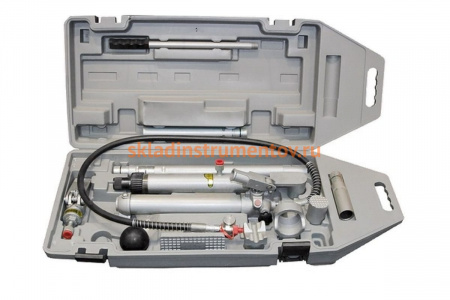 Гидравлическая растяжка в пластиковом кейсе на колесах (10 т, 14 предметов, 9 сменных насадок) MATRIX 513455