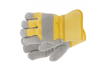 Спилковые комбинированные перчатки СИБРТЕХ, усиленные, утолщенные, размер XL 67903