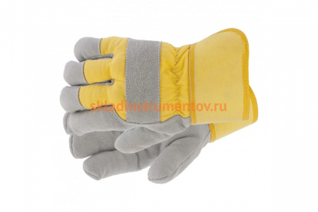 Спилковые комбинированные перчатки СИБРТЕХ, усиленные, утолщенные, размер XL 67903