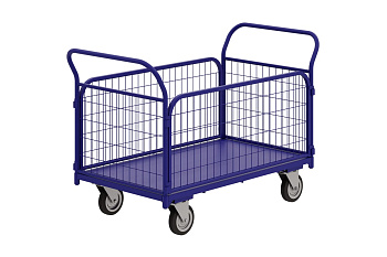 Тележка RUSKLAD платформенная с сетчатыми бортами ТС 9 (500x1000) d160мм Тележка RUSKLAD платформенная с сетчатыми бортами ТС 9 (500x1000) d160мм