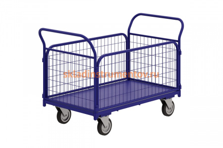 Тележка RUSKLAD платформенная с сетчатыми бортами  ТС 2 (600x900) d125мм