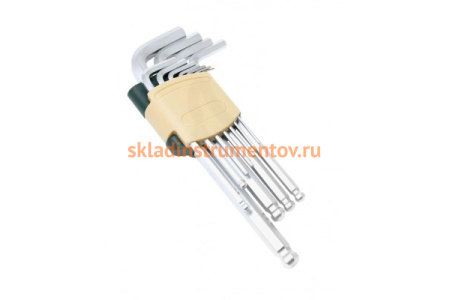 Набор ключей Г-образные 6-гранные длинные с шаром, 11 предметов ROCKFORCE RF-5116LB