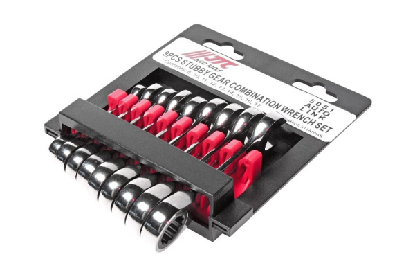 Набор комбинированных трещоточных коротких ключей 8-17мм 9шт JTC-5051