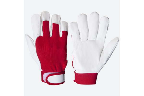 Кожаные перчатки Jeta Safety Mechanic, цвет красный/белый, манжета велкро JLE301-10/XL Кожаные перчатки Jeta Safety Mechanic, цвет красный/белый, манжета велкро JLE301-10/XL