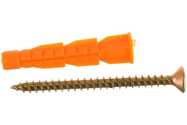 Дюбель универсальный полипропиленовый с оцинкованным шурупом 16 шт. (6х37 мм; ТФ6) ЗУБР 4-301206-06-037