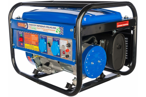 Гибридный генератор газ-бензин СПЕЦ HG-2500 и комплект для подключения к сети+баллону
