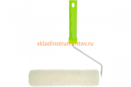 Валик СИБРТЕХ из натурального меха с ручкой, 250 мм, ворс 12 мм, D - 48 мм 80124