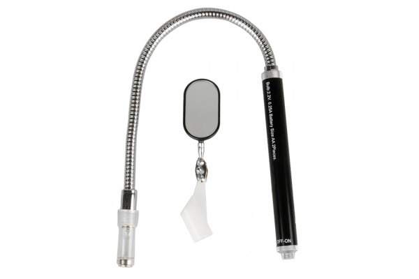 Зеркало на гибком стержне KING TONY 450 мм, магнит, подсветка 9TQ02