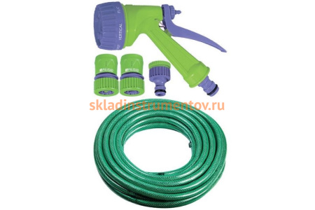 Набор поливочный (шланг 1/2", 25 м; 6-реж. пистолет; соед.; адаптер) PALISAD 67426