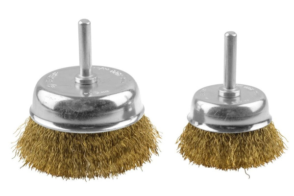 Набор щеток ПРОФЕССИОНАЛ 2 шт. для дрели (50/75 мм; латунированная проволока 0,3 мм) Зубр 3531-H2_z02
