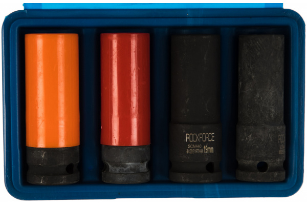 Набор головок 6-гранных тонкостенных ударных (4 пр; 1/2"; 17-19 мм) Rockforce RF-4032TH44
