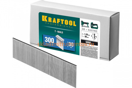 Гвозди для нейлера Kraftool из закаленной проволоки тип 300 30 мм 31785-30