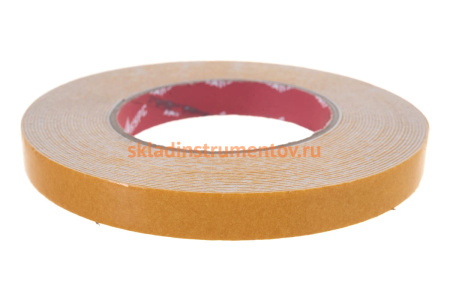 Монтажная клейкая лента на вспененной основе КУРС белая, 15мм х 10м 11784