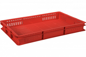 Ящик с перфорацией Тара.ру п/э 600х400х75 красный 07165