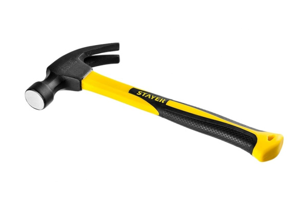 Молоток-гвоздодер с фибергласовой рукояткой STAYER Fiberglass 560 г 2026-560_z01
