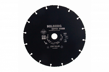 Диск карбид вольфрамовый отрезной Super Wood (230х22.23 мм) Hilberg 530230