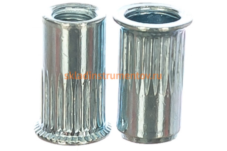 Заклепка резьбовая стальная с насечкой (50 шт; М4; уменьшенный борт) MESSER 212104S-50