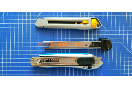 Нож, с сегментированным лезвием, металлический обрезиненный корпус, автостоп, допфиксатор, кассета на 5 лезвий, 18мм ЗУБР 09176