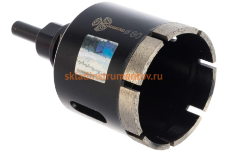 Коронка алмазная по керамограниту, серебряная пайка (60 мм) TRIO-DIAMOND GCB767