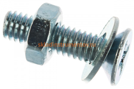 Винт ЗУБР DIN965 в комплекте с гайкой DIN934 M4 x 16 мм, 30 шт, 303456-04-016