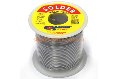 Припой (2 мм, 0.5 кг, Sn63/Pb37, без флюса) ASAHI 00-00000291 Припой (2 мм, 0.5 кг, Sn63/Pb37, без флюса) ASAHI 00-00000291