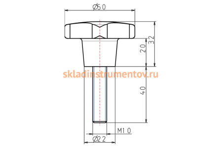 Крестообразная рукоятка KIPP K0148.510X40