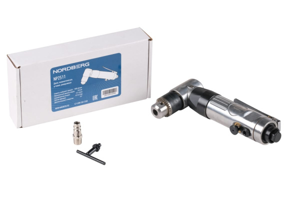 Угловая пневмодрель NORDBERG сверла до 10 мм NP2511