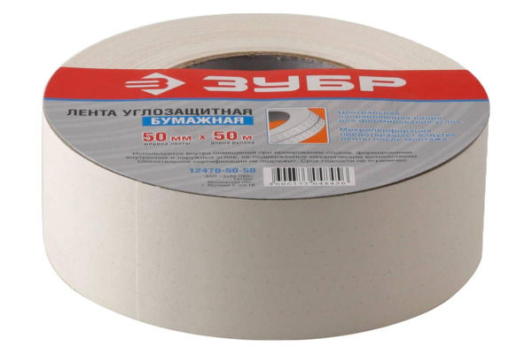 Бумажная углозащитная лента Зубр 50 мм х 50 м 12470-50-50