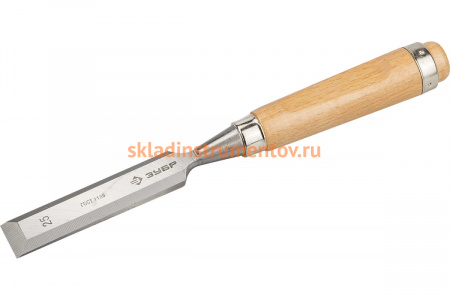 Стамеска-долото с деревянной ручкой, хромованадиевая, 25мм Зубр ЭКСПЕРТ 18096-25