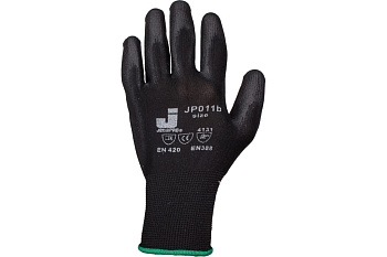 Защитные перчатки с полиуретановым покрытием JetaSafety (12 пар) JP011b/XL