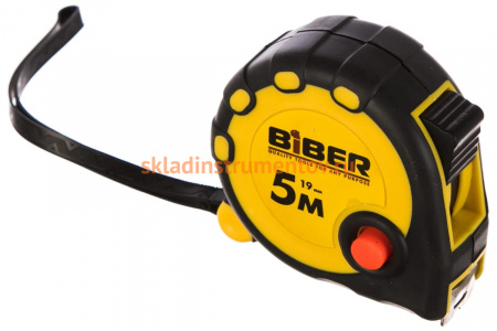 Рулетка (обрезиненный корпус, 5 м х 19 мм) Biber STANDART 40092 тов-173011
