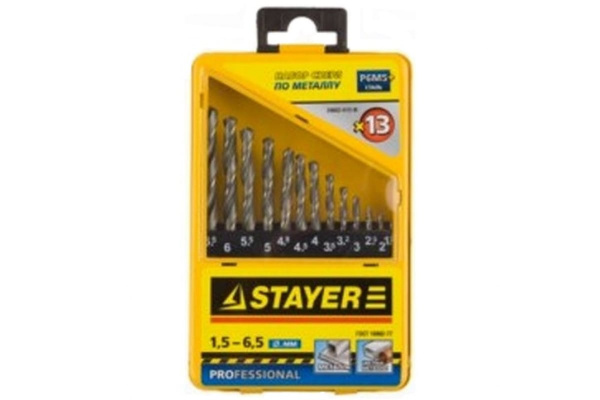 Набор сверл "PROFI" по металлу (13 шт.; HSS) STAYER 29602-H13