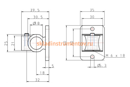 Фланцевый зажим опор KIPP K0479.18