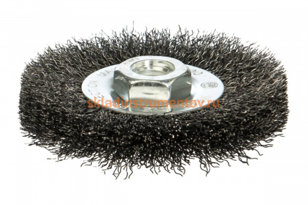 Щетка дисковая цилиндрическая с гофрированной стальной проволокой Мастер 072 (115 мм; М14) Профоснастка 20107002