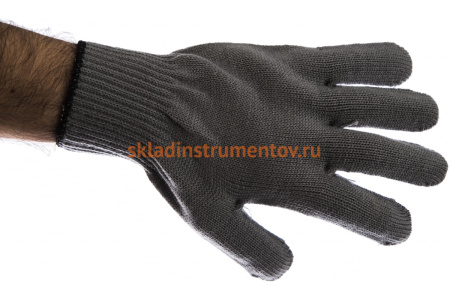 Трикотажные перчатки СИБРТЕХ, акрил, цвет серая туча, оверлок, 68652 Трикотажные перчатки СИБРТЕХ, акрил, цвет серая туча, оверлок, 68652