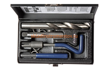 Набор для восстановления резьбы (вставки М14х1.5, L=21 мм, 5 штук) 9 предметов JTC 4789